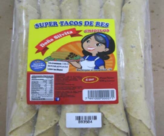 Advertencia de Preocupación de Salud por Bacterias en Súper Tacos de Carne Criollo Congelados, Marca Doña Silvita

 – Noticias cr